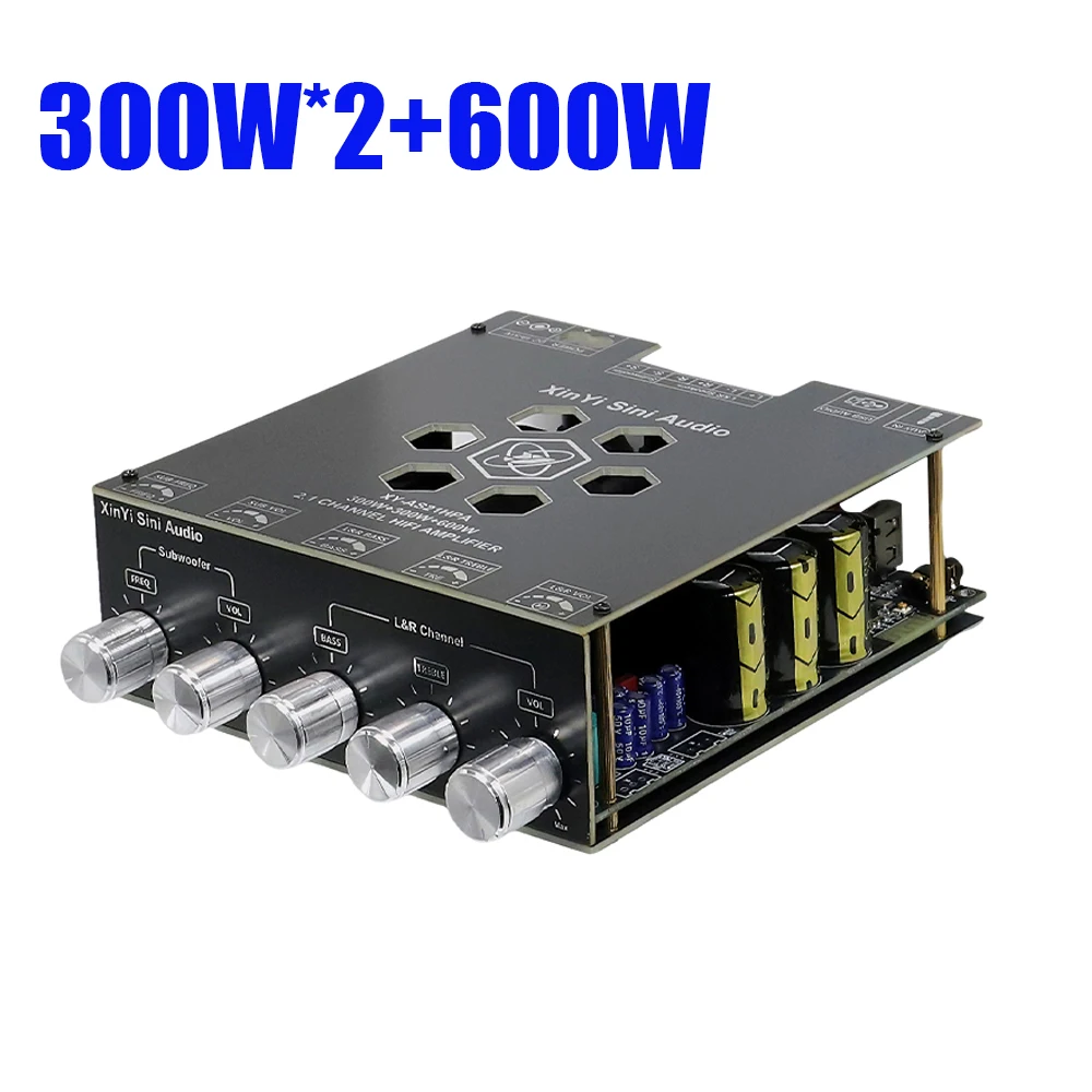 Bluetooth Power Amplifier Board 300W*2+600W TPA3255 2.1 Ch Class D USB Sound Card Subwoofer Theater Audio Stereo Equalizer Amp