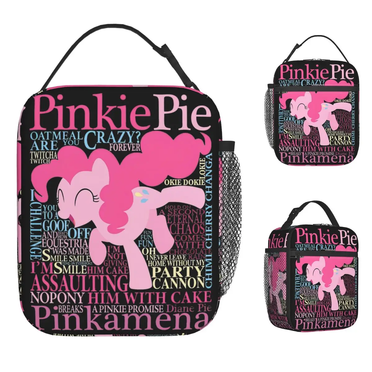 

Pinkie Pie Insulated Lunch Bags Portable My Little Pony Reusable Cooler Bag Tote Lunch Box School Picnic Food Storage Bag
