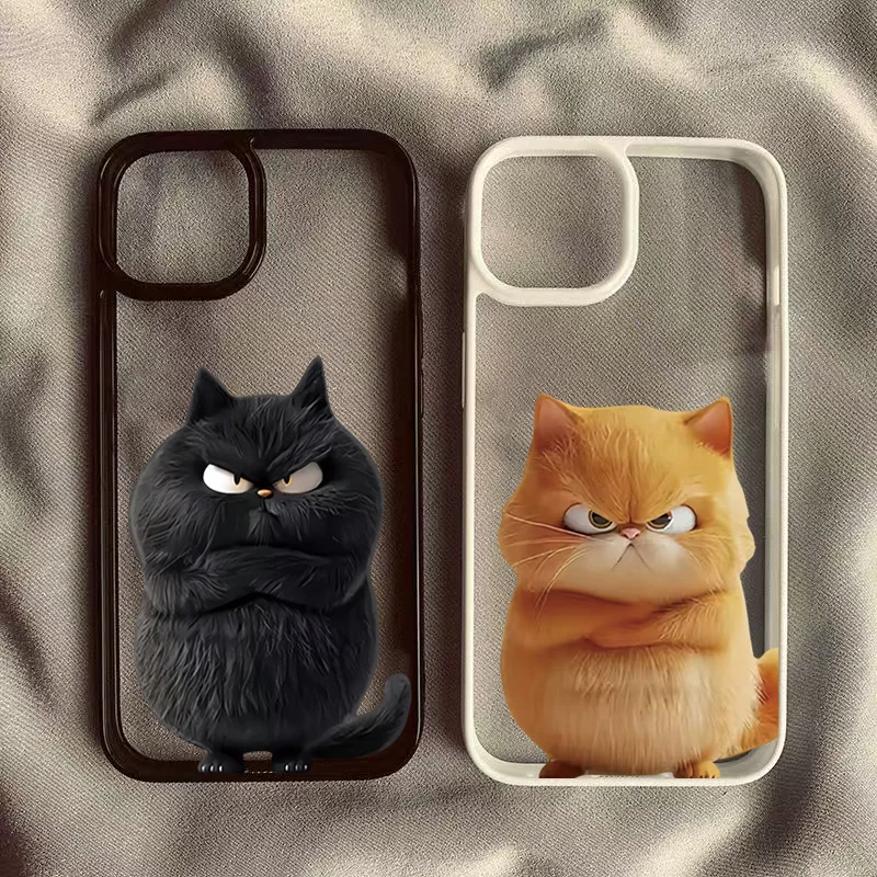 Phone Case For Xiaomi Redmi 14C 13C 12C 4G Poco X6 X5 Pro Redmi Note 14 Pro 12 11 13 Pro Plus 5G Funny Cool Cat Soft Clear Cover