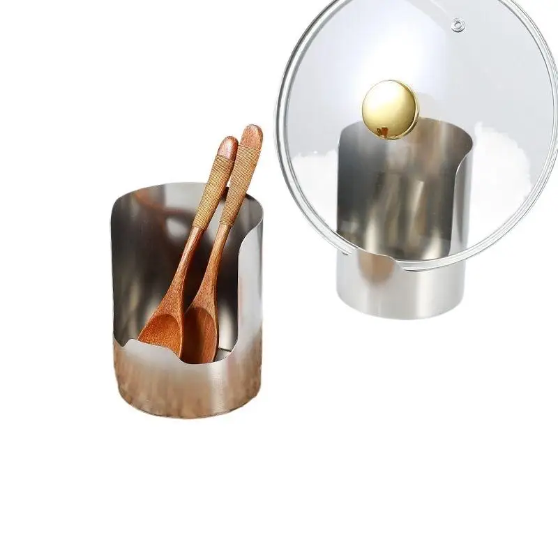 Stable Stainless Steel Spoon Holder Easy To Clean Stainless Steel Spatula Holder Heat-Resistant Soup Spoon Rack Dinning Table