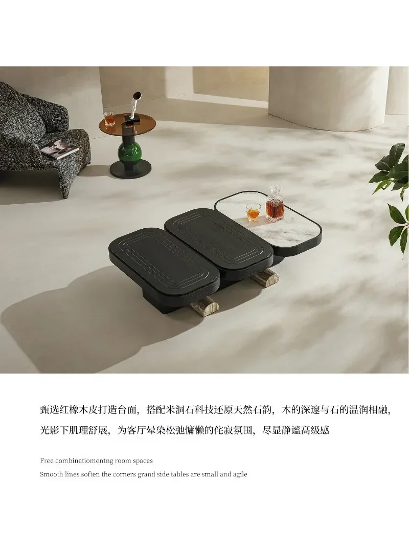 Italian light luxury marble rectangular living room home villa designer coffee table