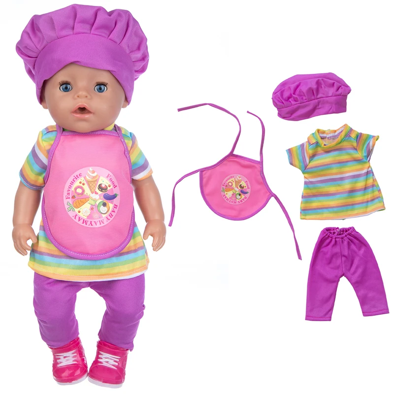 17 Polegada roupas de boneca bebê conjunto de cozinha para 17 "boneca reborn brinquedos boneca jogar casa acessórios