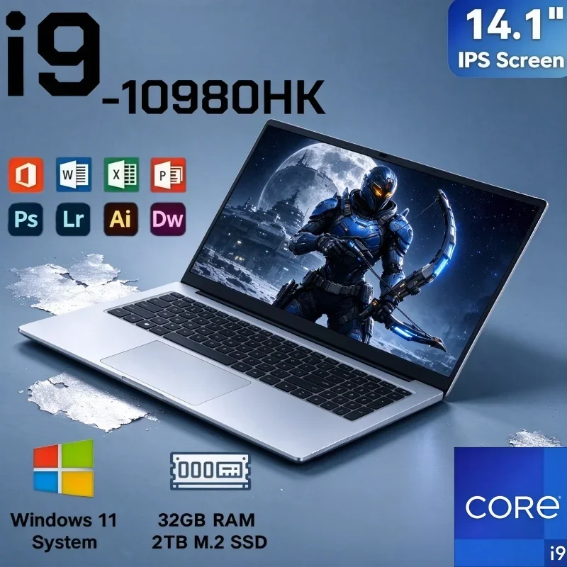 2026 Versatile 14.1 Inch Laptop Intel Core I9-10980HK 32GB Ram 2TB Ssd Win11 Notebook Pc For Home Office And Daily Leisure