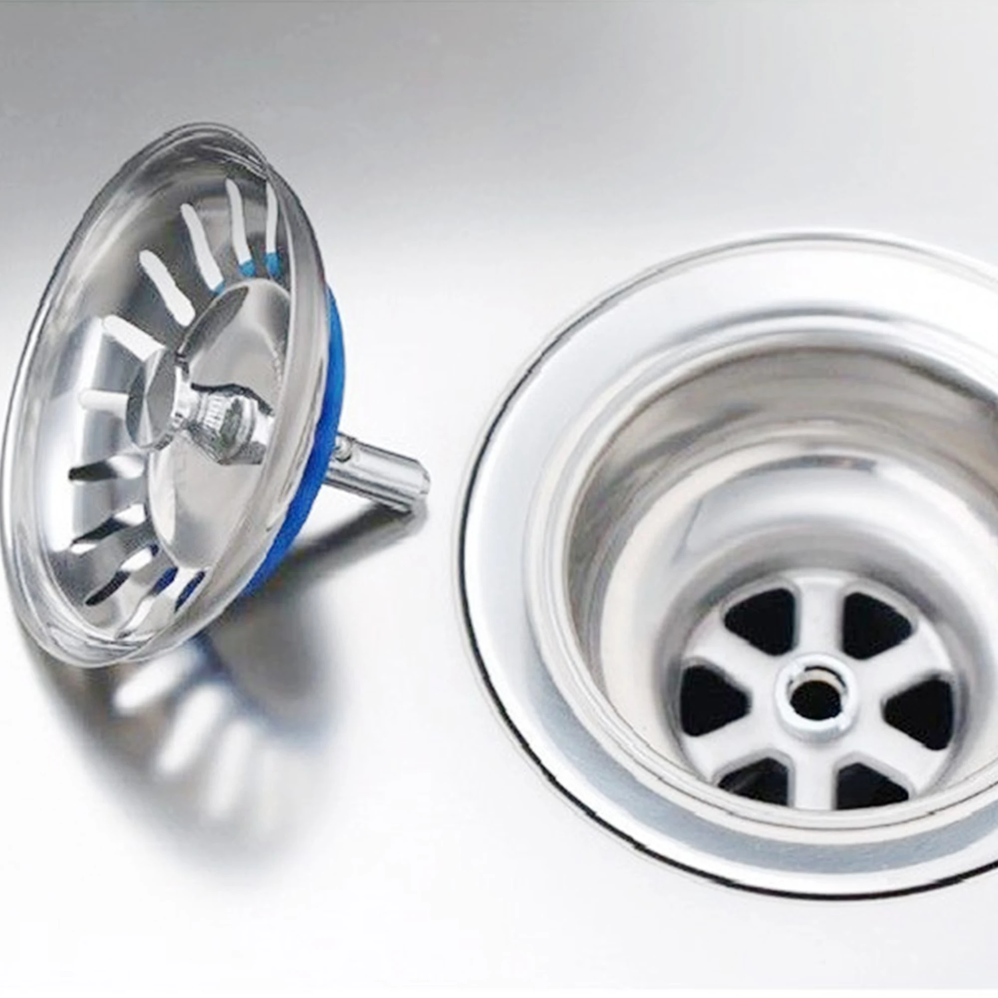 Stainless Steel Sink Strainer Plug Kitchen Waste Drain Filter Basket Water Stopper Bathroom Wash Basin Hardware Accessories