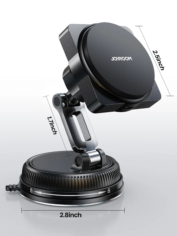 

Joyroom Magnetic Car Phone Mount Suction Cup Car Wireless Charger for iPhone 17 & Android 15w Magnetic Wireless Charging Stand