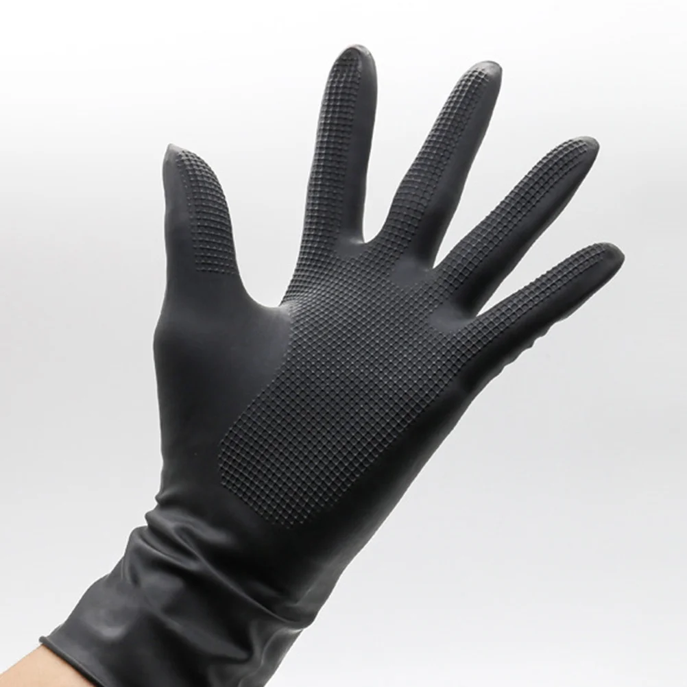 

4pcs Waterproof Hot Dyeing Gloves Rubber Long Protective For Hairdressing Salon Anti-Slip Durable Elastic Gardening Mechanic