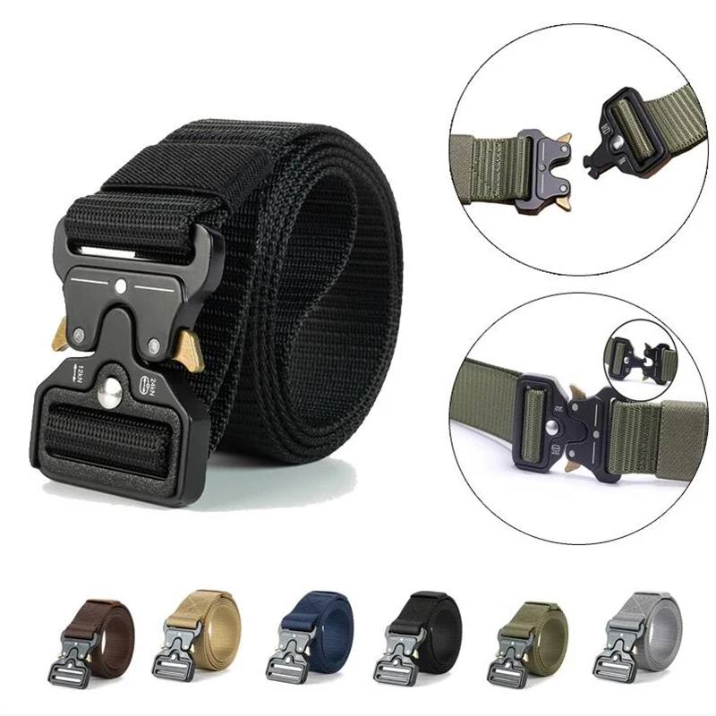 

Hunting Accessories Tactical WaistBand Men Heavy Duty Waist Belt Adjustable Army Military Combat Training Gear With Metal Buckle