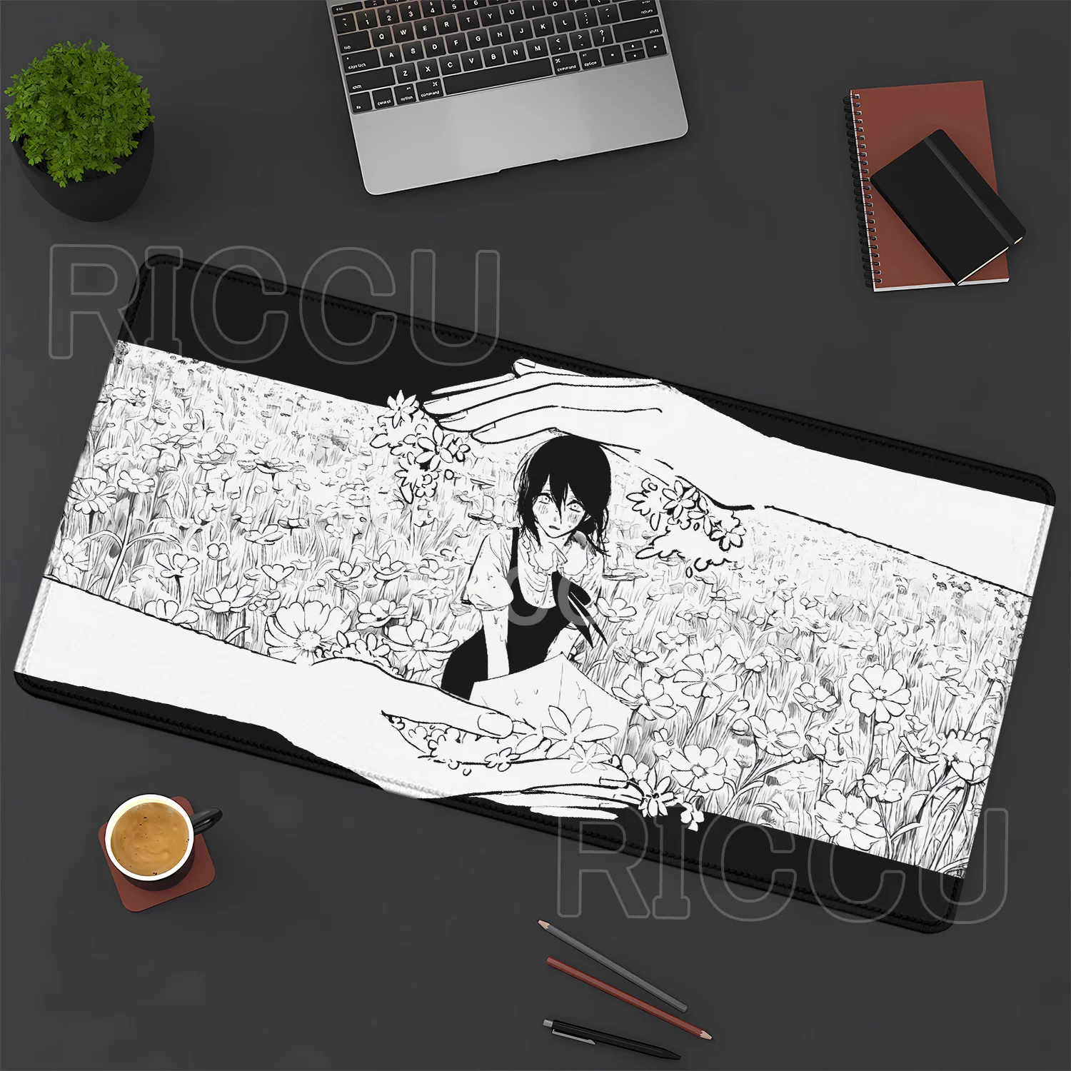 HD-Druck Chainsaw Man Reze Makima XXL Mauspad Anime Gamer Gaming PC-Zubehör Mauspad Große Tastatur-Computer-Schreibtischunterlage
