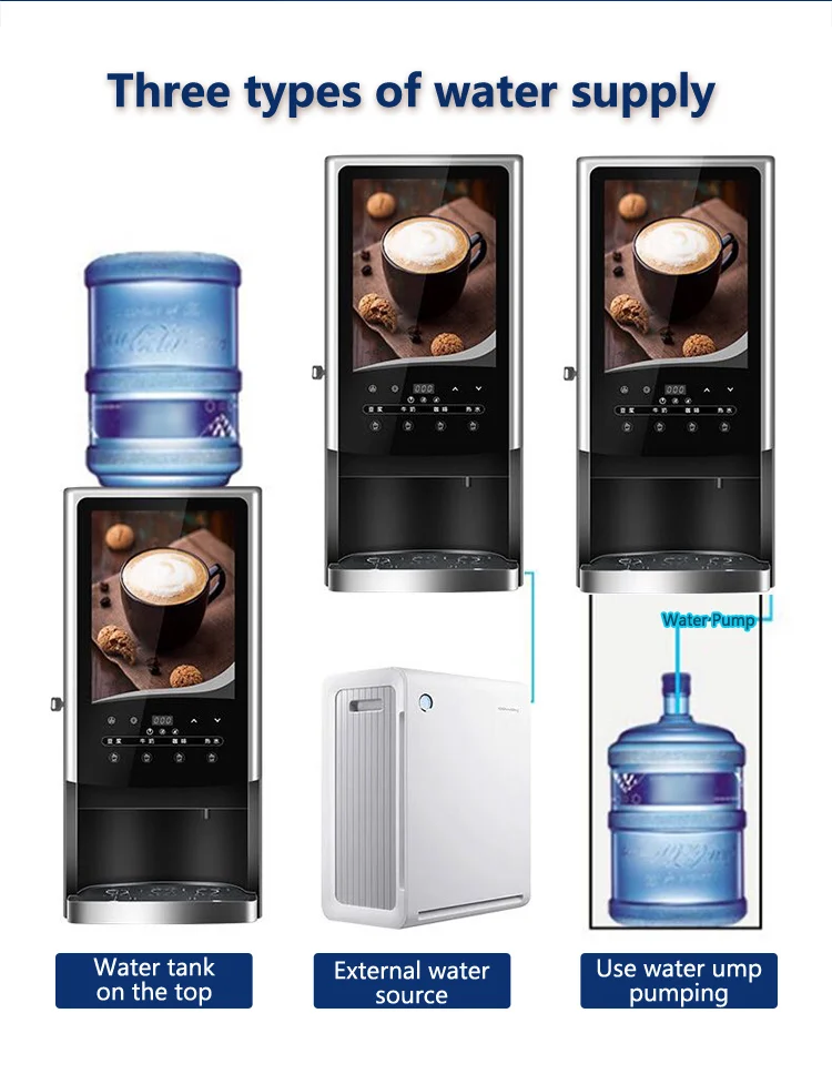 LXCHAN 1600W Commercial Instant Beverage Machine Soy Milk/Milk/Coffee/Hot Water Beverage Vending Machine Coffee Maker 220V-240V