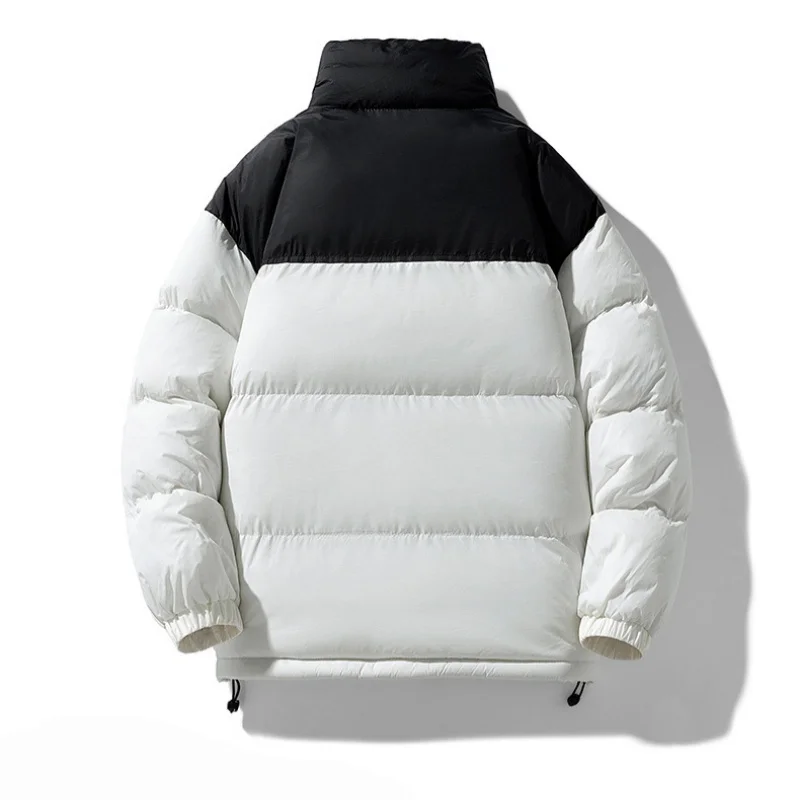 Winter Padded Jacket Men Stand Collar Color Matching Quilted Coat Casual Fashion Loose Cold Resistant Warm Wadded Jacket