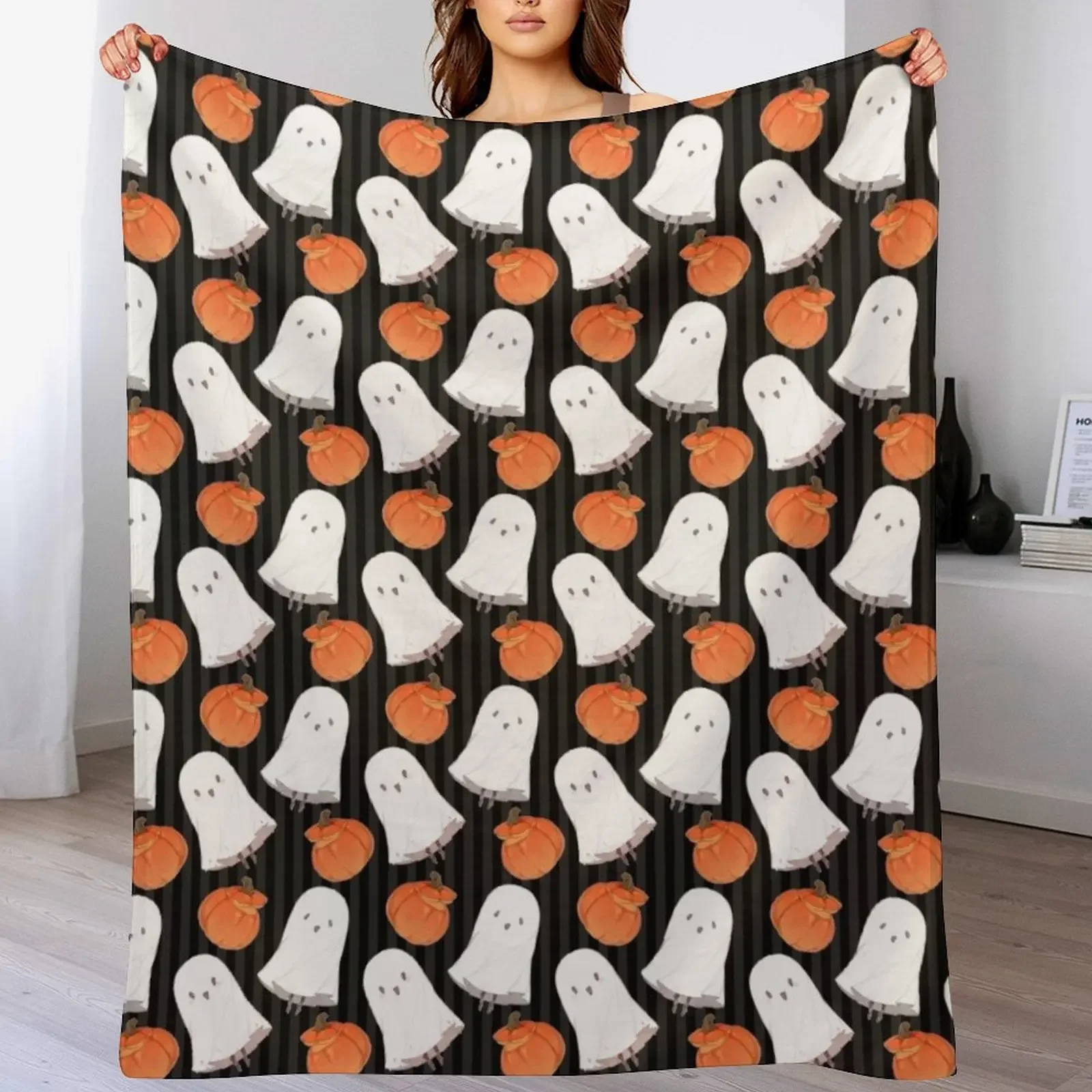 

Spooky Halloween Throw Blanket Stylish Warm Blanket for Living Room Bedroom
