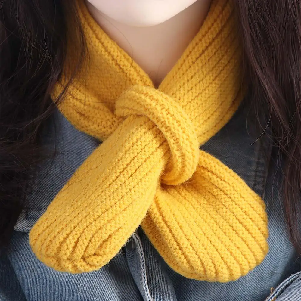 Immagine 7: Sciarpa Semplice Monocolore per Ragazzi e Ragazze, Sciarpa Casual Antivento per Bambini, Sciarpa Invernale Spessa Lavorata a Maglia per Esterni, Regali