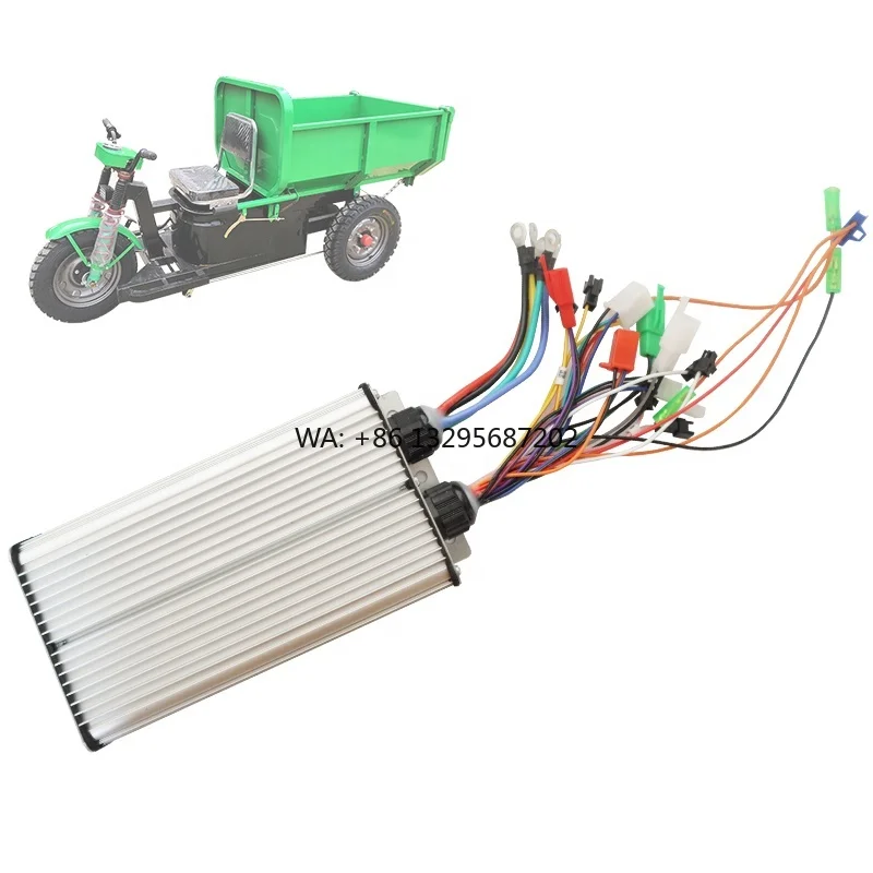 

Engineering Electric Tricycle Intelligent DC Brushless Square Wave Controller 48v60v Trolley 15 Tube Governor IP65 800W Harness