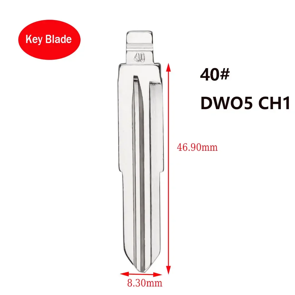 10pcs 40# DWO5 CH1 KD Key Blade Left Side Metal Uncut Blank Flip Key Blank for Chevrolet EPICA Buick Opel for KD Xhorse VVDI