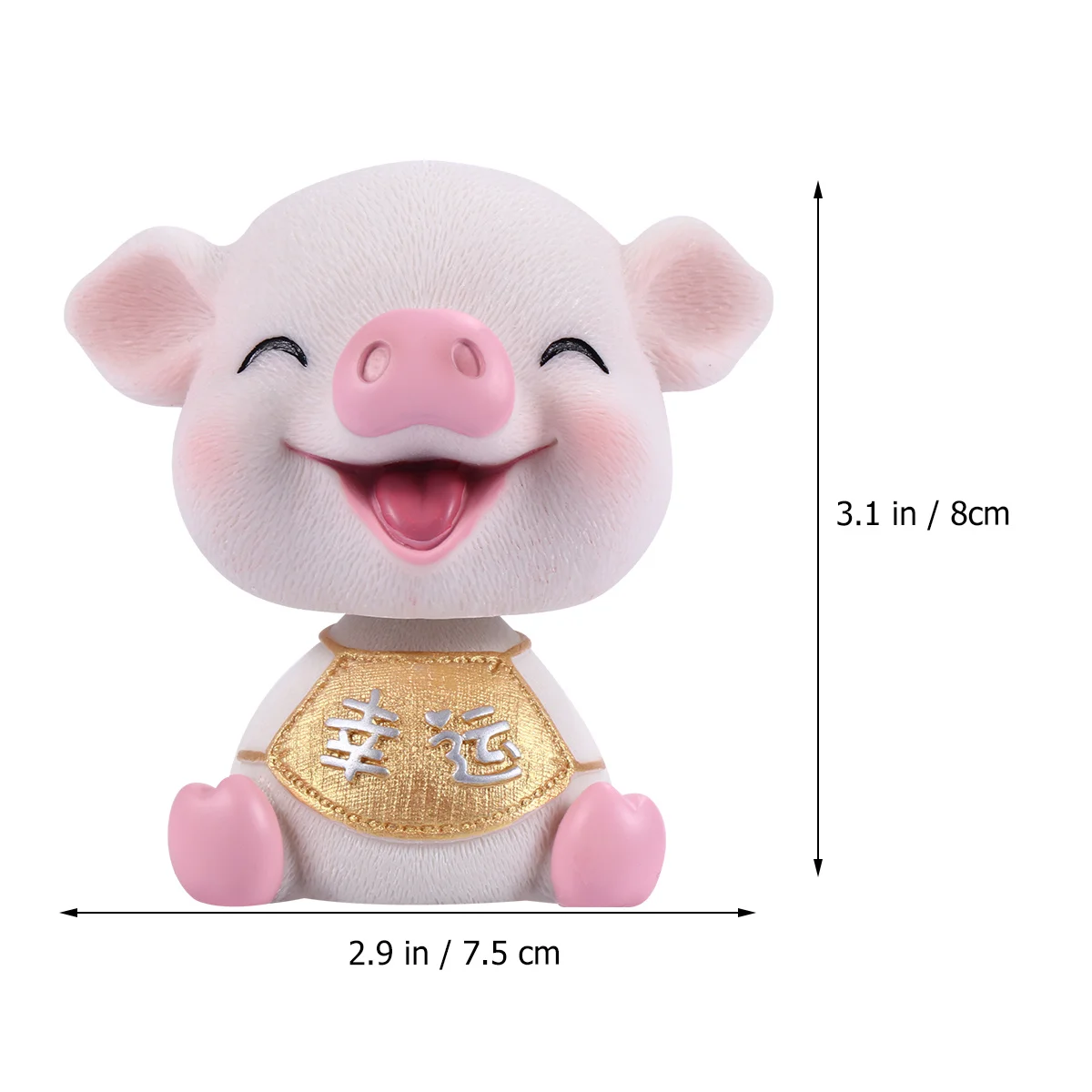 1 قطعة الكرتون يهز رئيس خنزير سيارة الداخلية ديكور صغير الراتنج صنع لوحة القيادة زخرفة للمركبة المشهد الصغير اكسسوارات الحظ #3