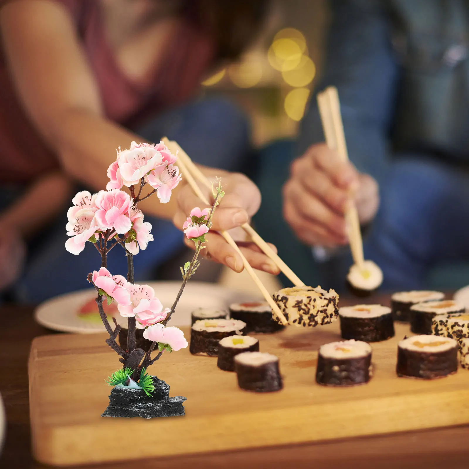

Sushi Plate Decoration Accessory Japanese Style Ornaments Artificial Flower Serving Food Dish