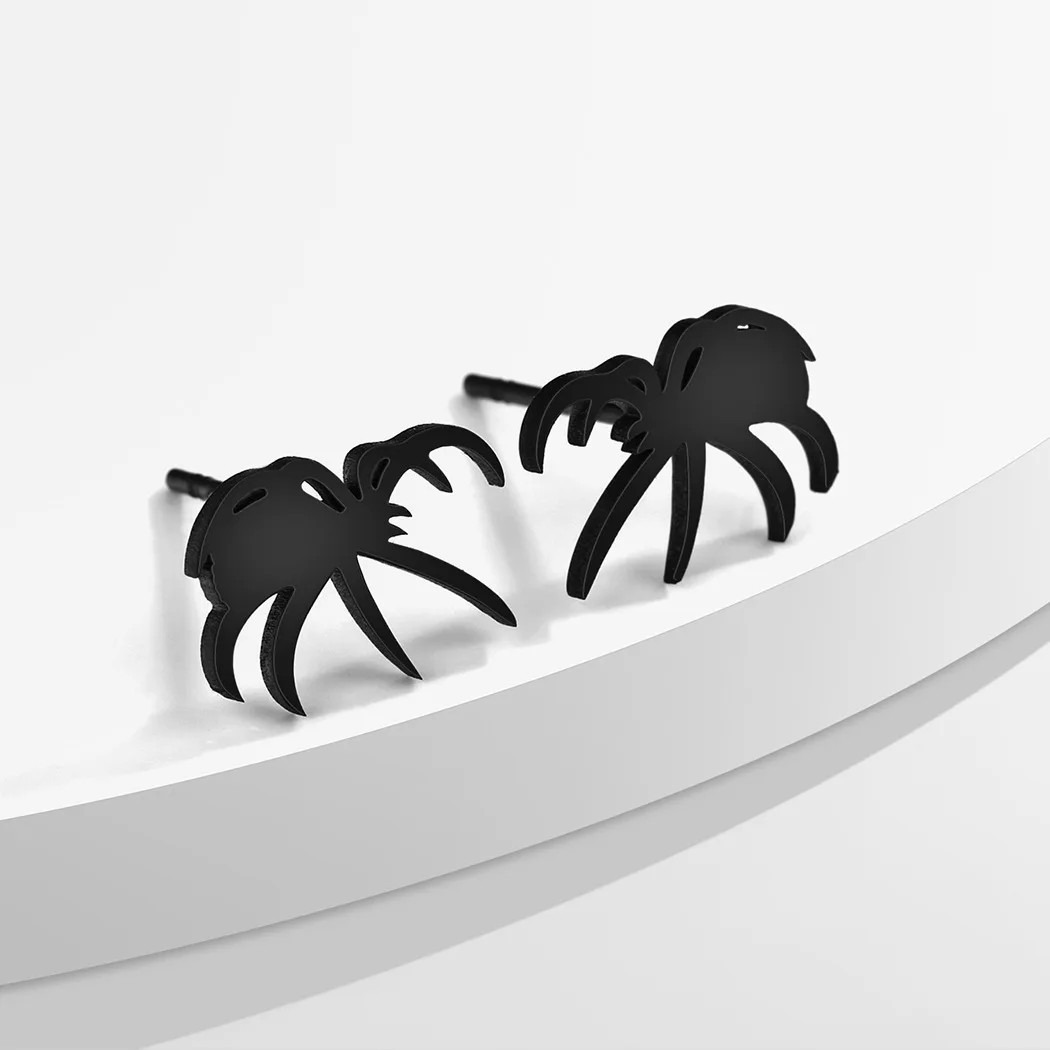 Shuangshuo 1 زوج القوطية الشرير الفولاذ المقاوم للصدأ العنكبوت أقراط هالوين مرعبة العنكبوت وأقراط المرأة اكسسوارات هدية