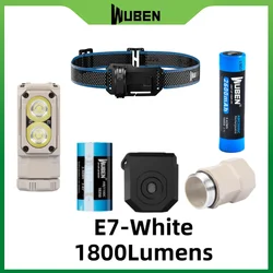 WUBEN E7 Recheargeable Lightweight Headlamp&Flashlight 1800Lumens- White