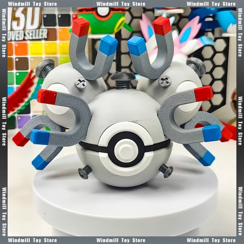 

3D Printing Magnemite Magneton Pikachu Poké Ball Series Pokémon Game Peripherals Collections Model Desktop Ornament Decoration
