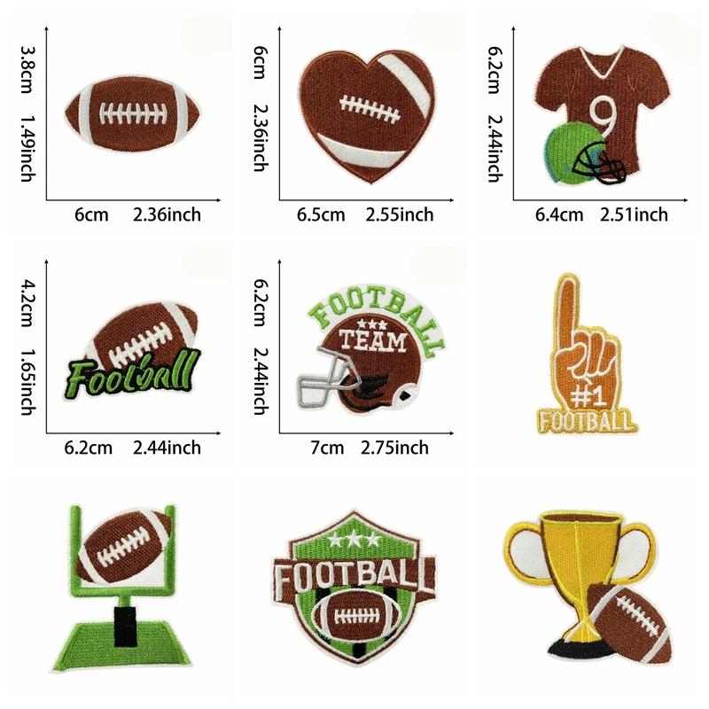 10PCS/Lots Leopard Print Football Embroidered Patch Iron On Patches For Clothing MAMA Baseball Patch Embroidery Sew Badges Patch view 3