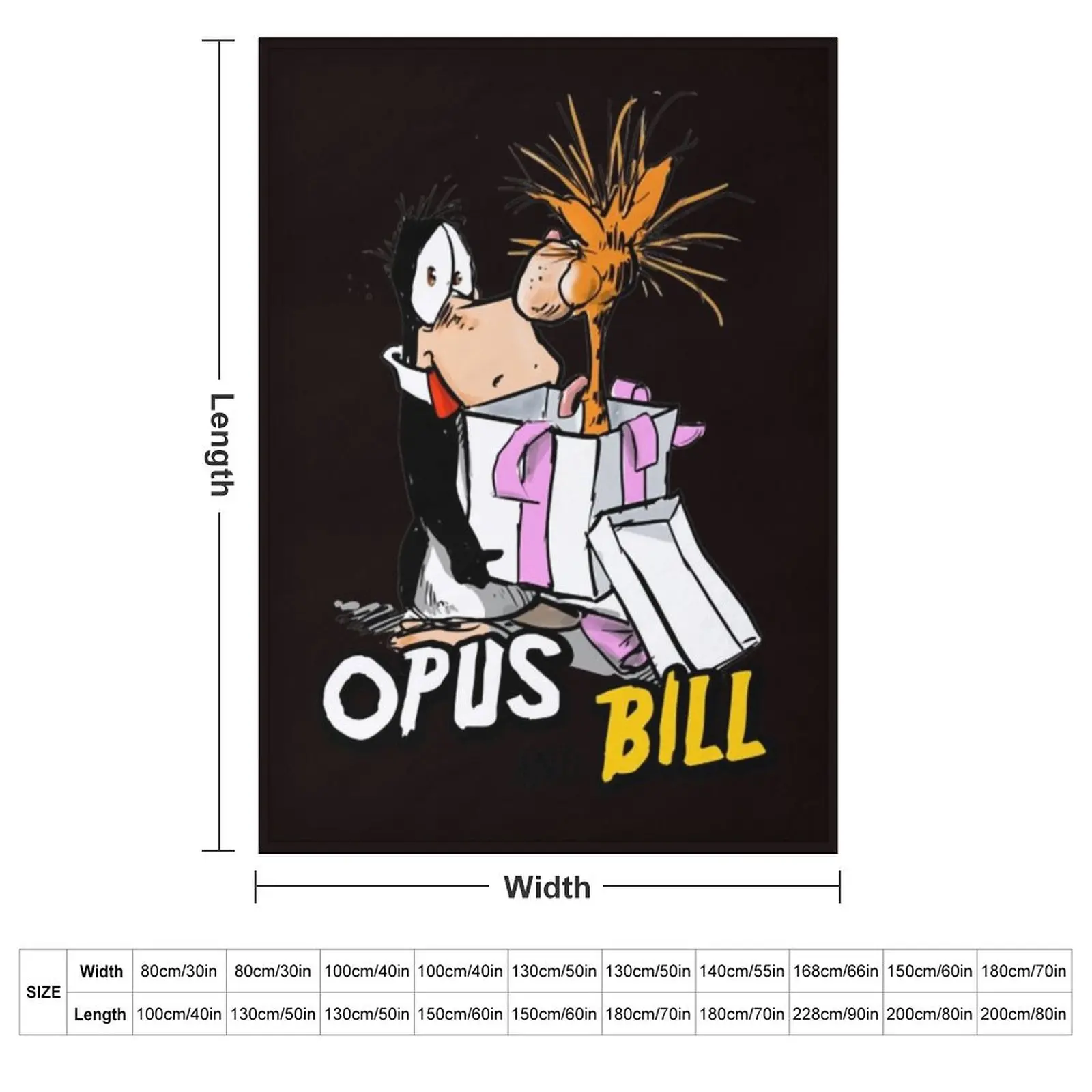 Bill and Opus Throw Blanket couch cozy soft plush fuzzy picnic outdoor blanket