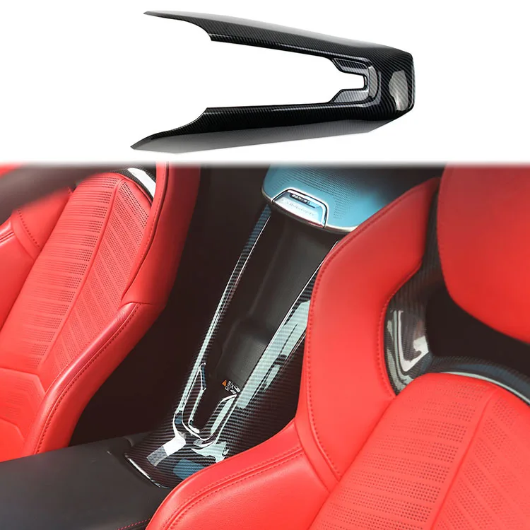 

Car in the Middle Seat Central Charging Base Carbon Fiber Cover Trim for 2020 -2022 chevrolet C8 corvette Accessories