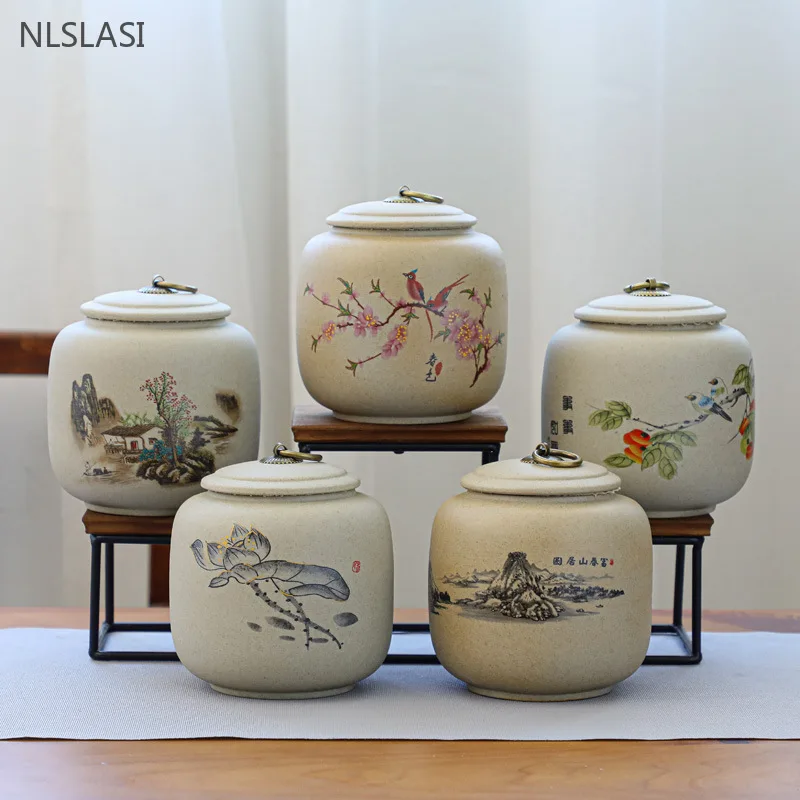 Light Luxury Custom Tea Jar Japanese Ceramic Moisture-proof Sealed Tank Home Pu \'er Tea Storage Container Tea Set Accessories