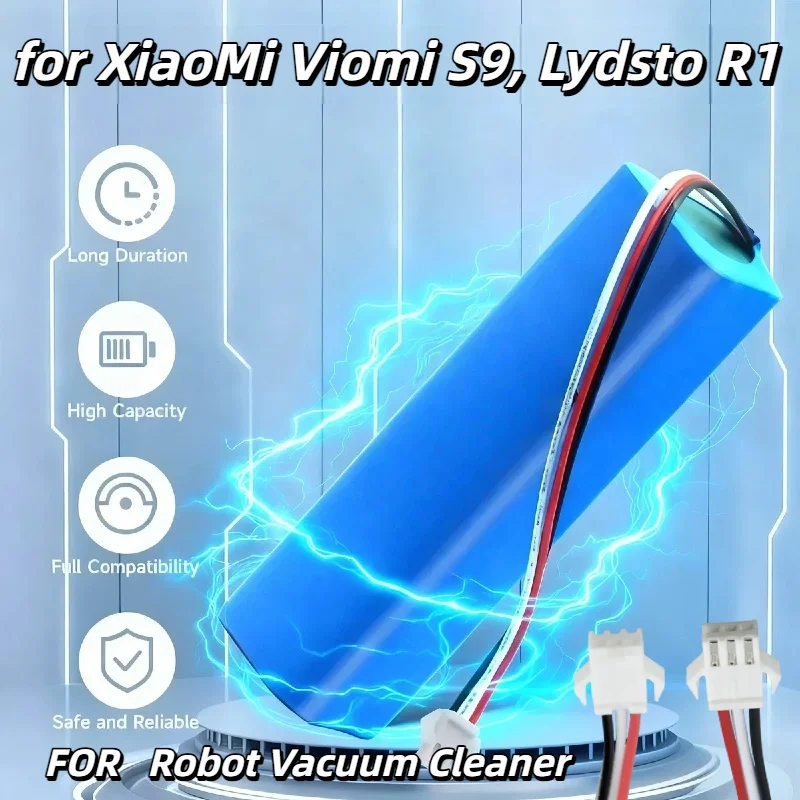 

14.4V Lithium Battery–5200mAh To 12800mAh Capacity,for XiaoMi Viomi S9, Lydsto R1, ROIDMI EVE Plus Robot Vacuum, Durable Energy