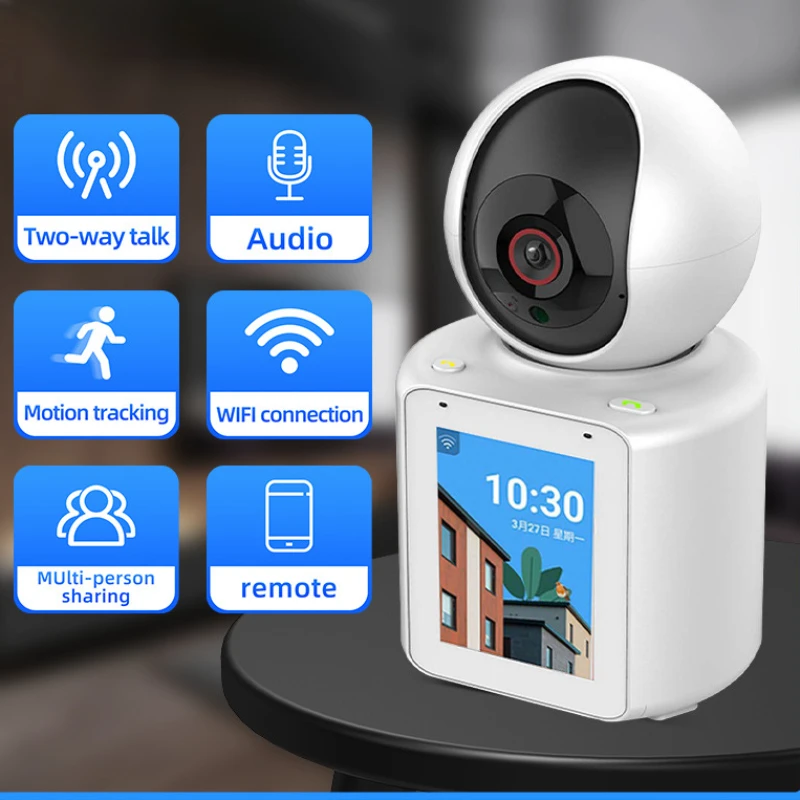 Caméra IP de surveillance intelligente avec écran, appel vidéo bidirectionnel, suivi automatique HD, étanche, sécurité bébé, WiFi, 2.4 P, 1080"