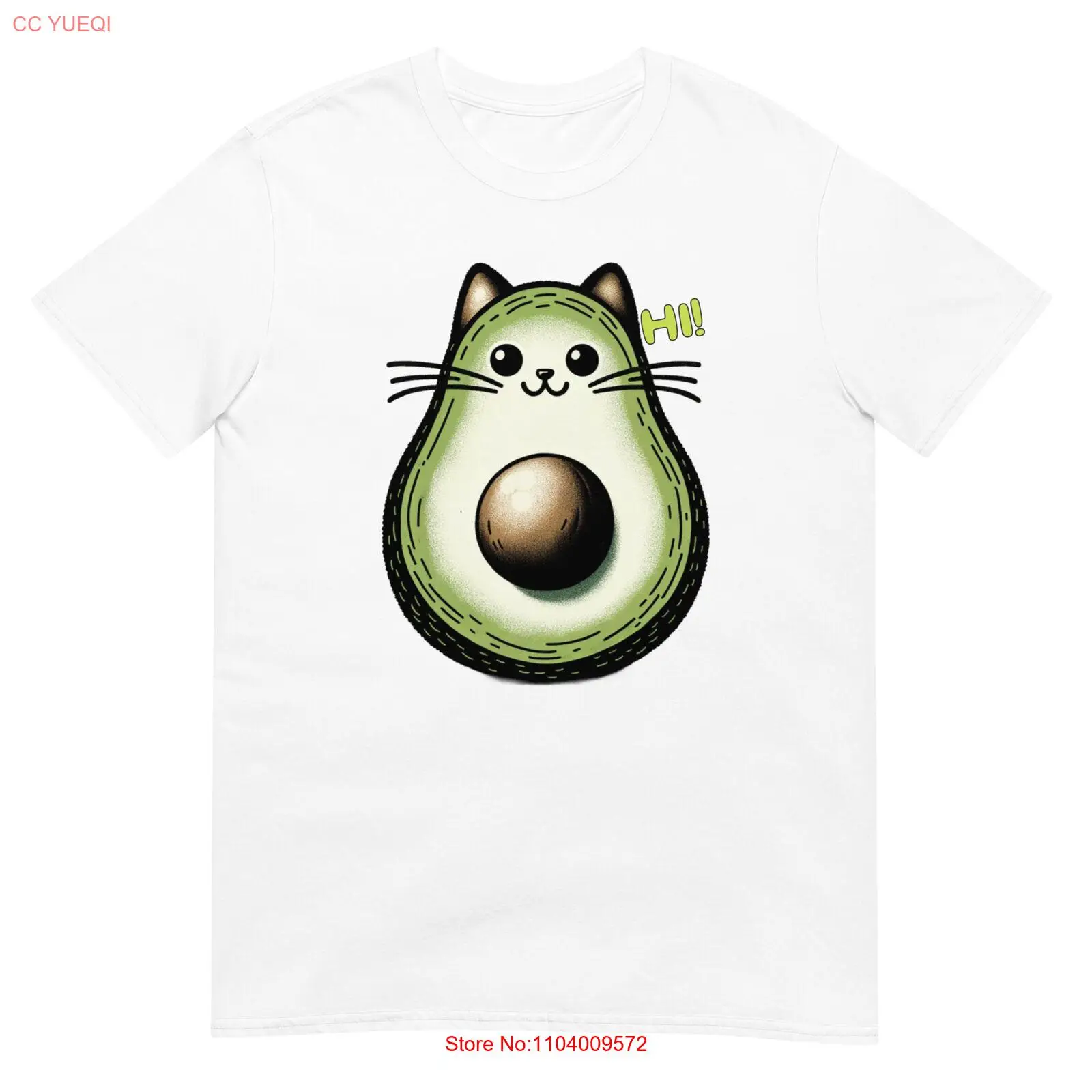 Lovely Avogato T-Shirt Gift Funny Avocado Cat Graphic S-5XL