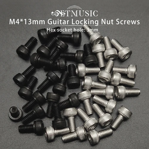 30 Uds M4 * 13mm tuerca de bloqueo de guitarra eléctrica abrazadera tornillos hexagonales accesorio musical negro/plateado