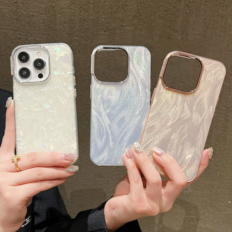 Ins Style Shell Pattern for Apple 15 Phone Case Imd Feather Iphone14 Fashion 13promax Hard Case for Women