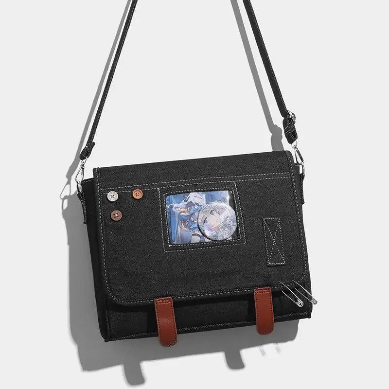 Harajuku Denim Blue Shoulder Bags Women 2024 New Popular Ita Bag Ladies Fashion Trendy Transparent Canvas Crossbody Bag