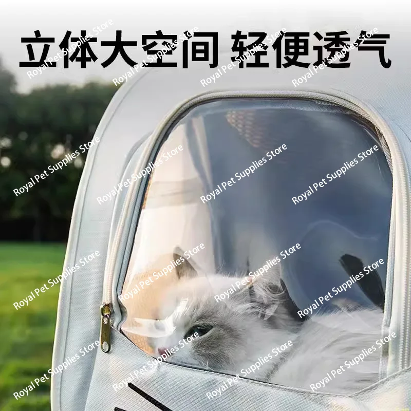 Cat Bag Going Out Portable Pet Backpack Going Out Bag Cat Double Shoulder Schoolbag Large Capacity Space Capsule Pet