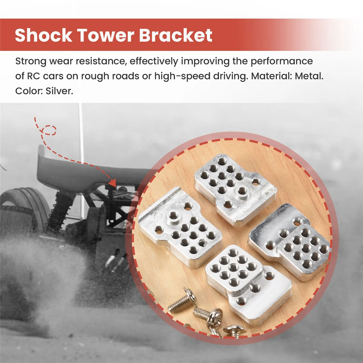 BAAA-4Pcs RC سيارة معدنية صدمة برج قوس أطقم امتصاص الصدمات تمديد مقعد ل 1/16 WPL C-14/C-14K/C-24/C-24K شاحنة على الطرق الوعرة