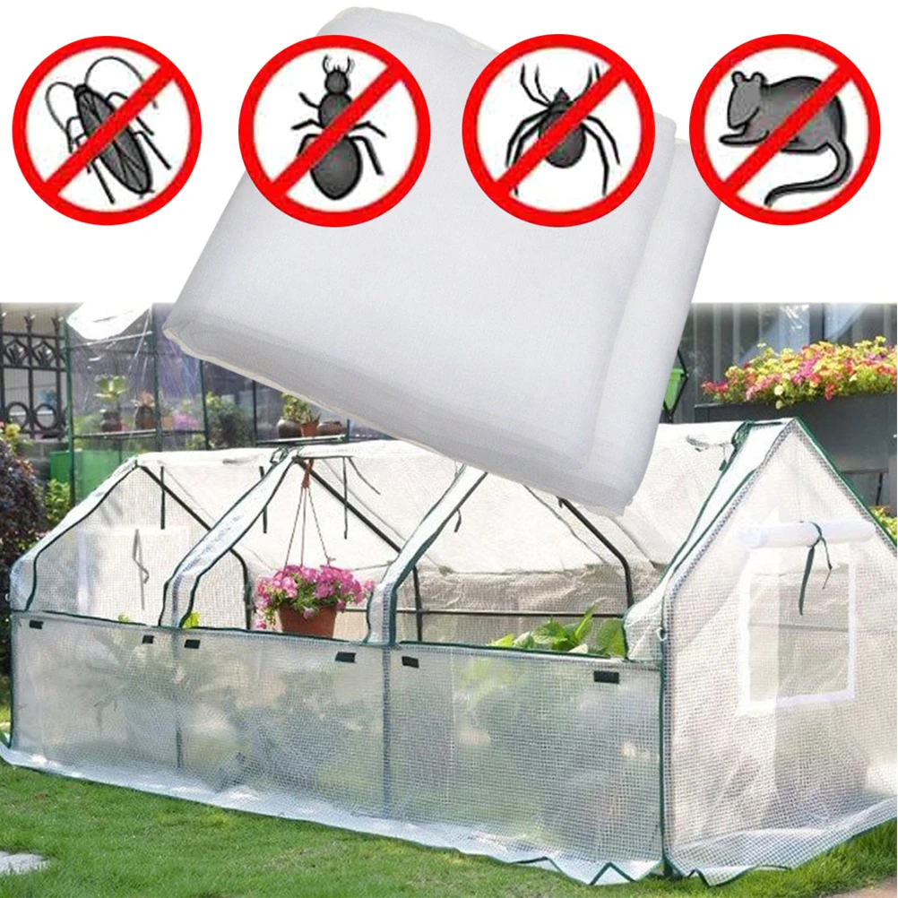 

1Pcs Insect-Proof Greenhouse Cover 60 Mesh Thick Plant Sheet for Vegetables Fruits White 1x10m Ventilation Light Transmission