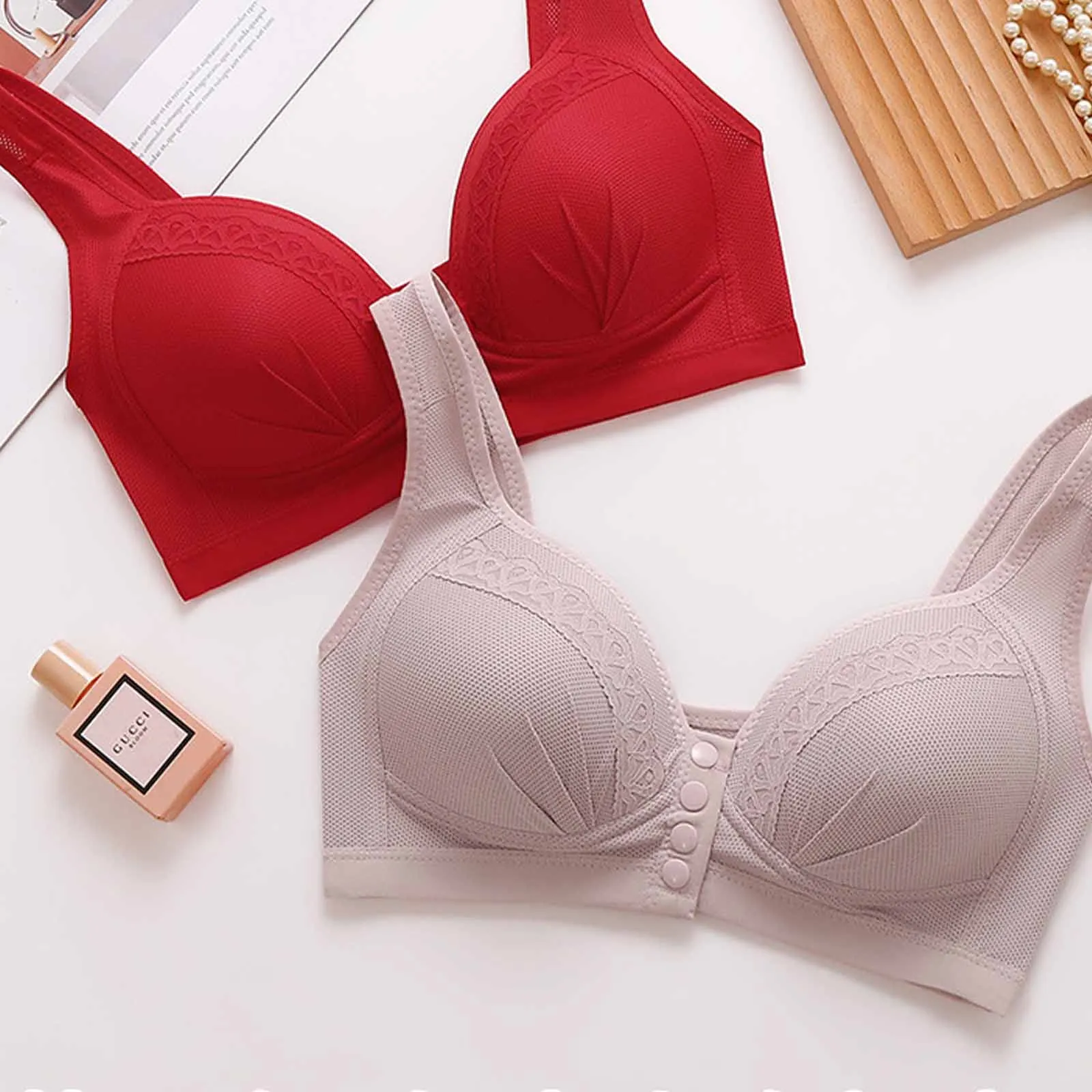 New Front Open Nursing Bra Maternity Cotton Breastfeeding Pregnant Women Bralette Wire Free Maternal Underwear Lactation Clothes