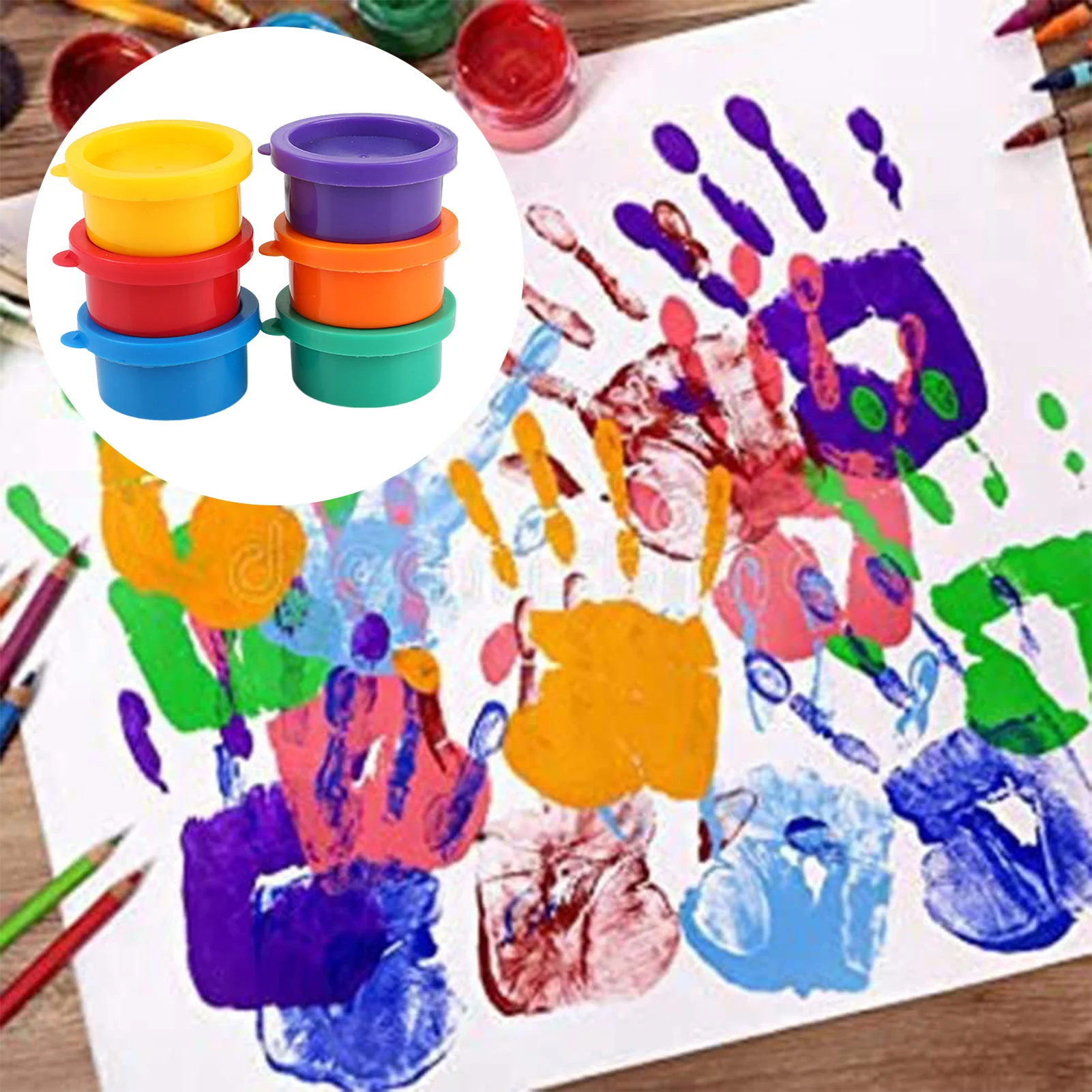 6 pezzi fai da te divertente pittura per le dita disegno giocattoli Set lavabile fai da te fatto a mano colore riempimento pittura giocattoli per bambini compleanno festa dei bambini