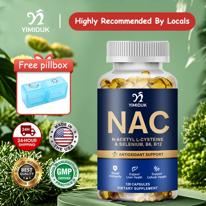 

Pure NAC Capsules, with Vitamin B12, Support Skin Hydration, Antioxidant, Immune, Cellular Health, Detoxification, Men & Women