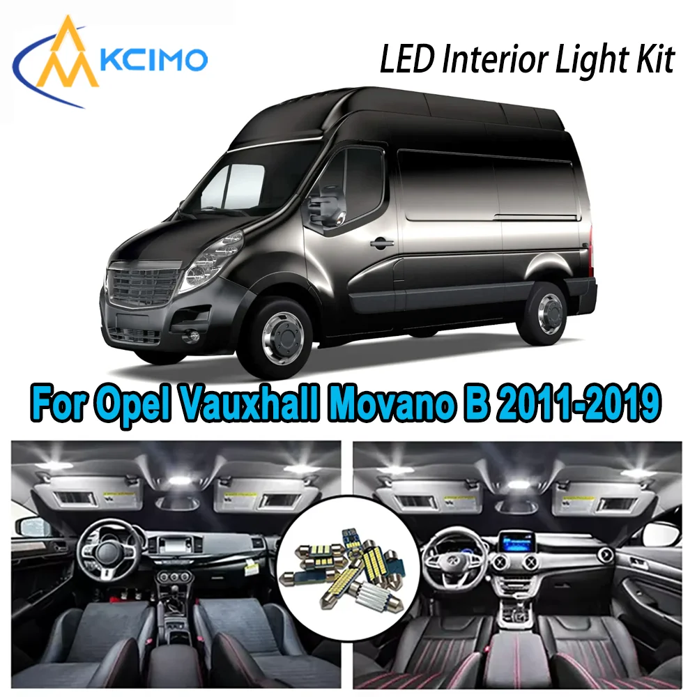 

Premium Bright LED Interior Light Kit for Opel Vauxhall Movano B 2011-2019 2012 Dome Map Trunk Car Lamps with Canbus No Error