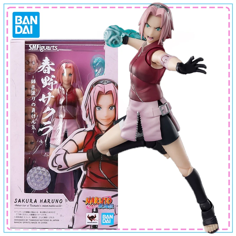 

Bandai S.H.Figuarts Наруто Харуно Сакура 2.0 Коллекция Фигурка Оригинальная Подлинная модель SHF Комплект суставов Подвижная модель игрушки