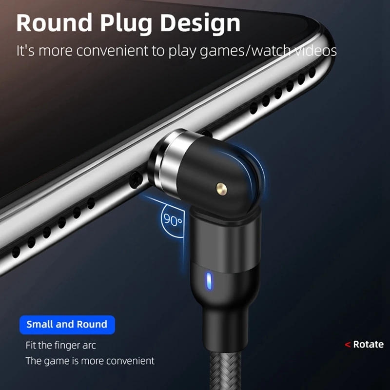 2X Round Magnetic Cable Plug Phone Android Magnet Charger Plug Micro-USB Fast Charging Adapter