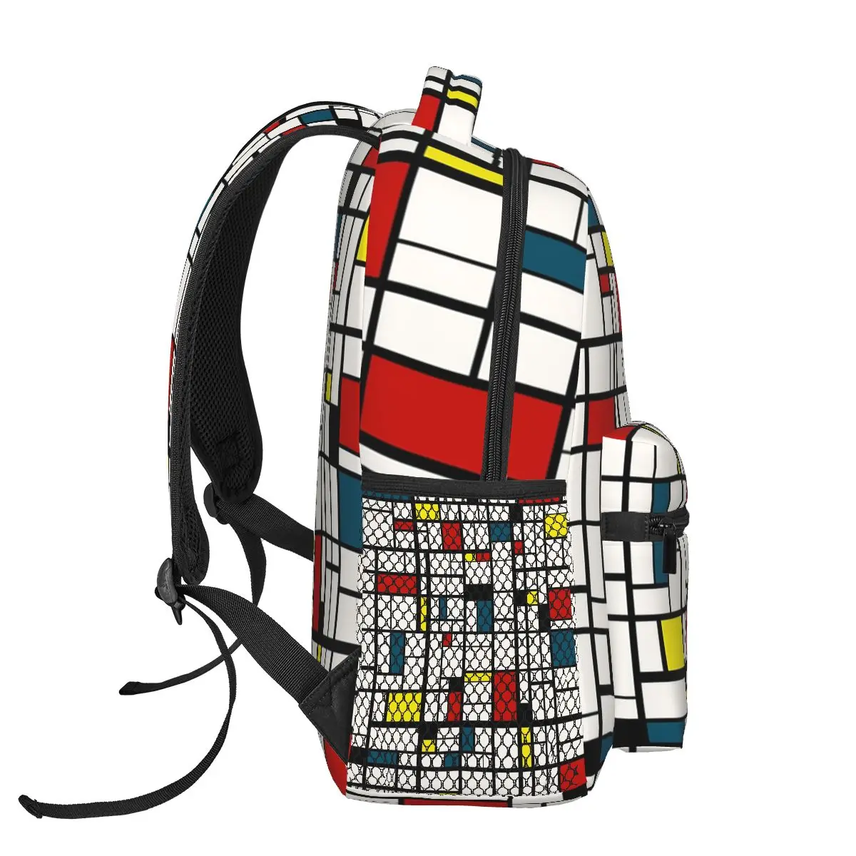 حقائب ظهر Piet Mondrian De Stijl للأولاد والبنات حقيبة كتب للطلاب حقائب مدرسية كرتونية للأطفال حقيبة كتف بسعة كبيرة