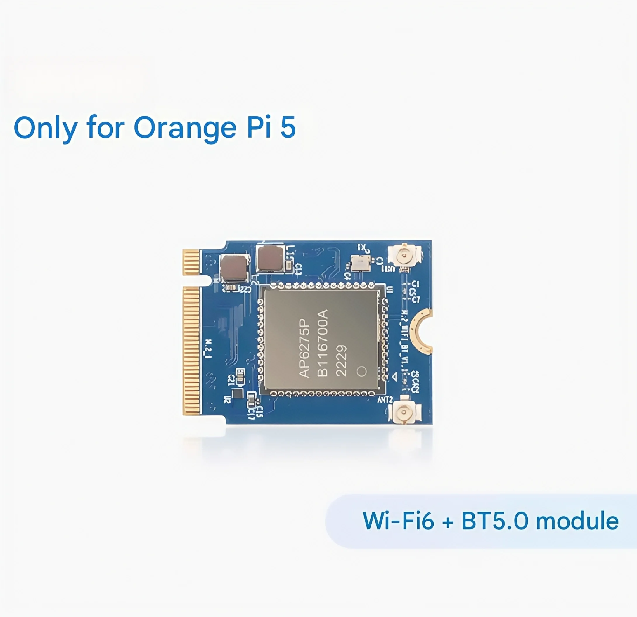 Плата разработки Orangepi 5, специальный интерфейс PCIe модуля WiFi6 + BT5.0
