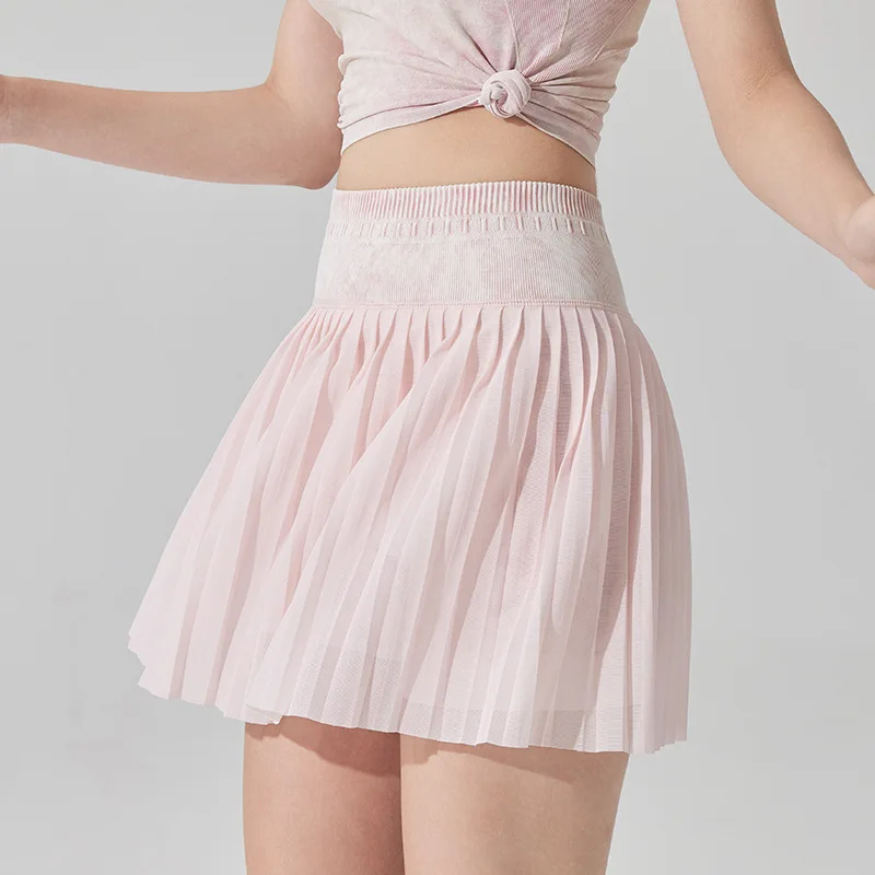 Nieuwe casual gewassen denim ademende zomer hardlopen buitensporten tennis golf plooirok