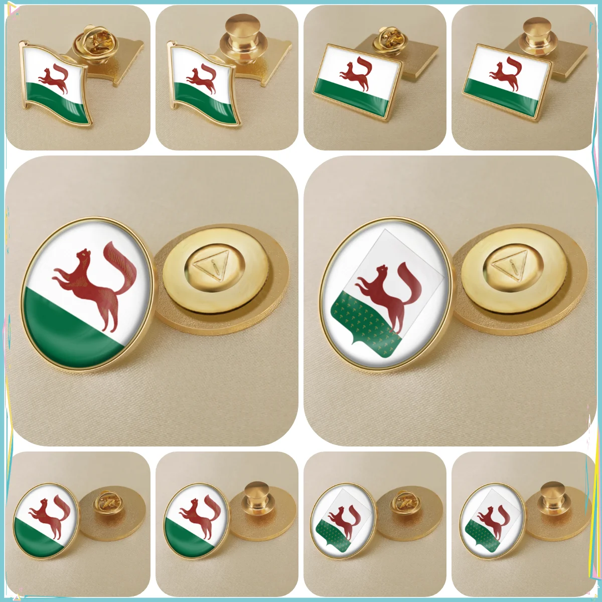 Coat of Arms of Ufa of Russian Federation Flag Lapel Pins Broochs Badges