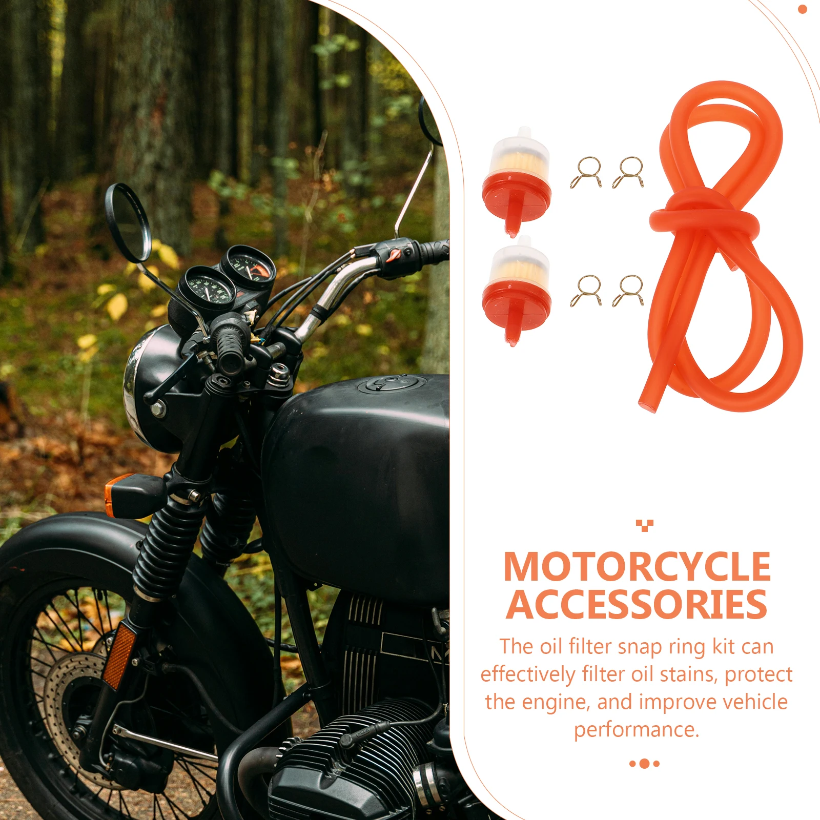 

1 Set Fuel Line Oil Filter Hose Clamp Kit For Atv Dirt Bike Off-Road Motorcycles Universal Fuel Filter With Pvc Metal