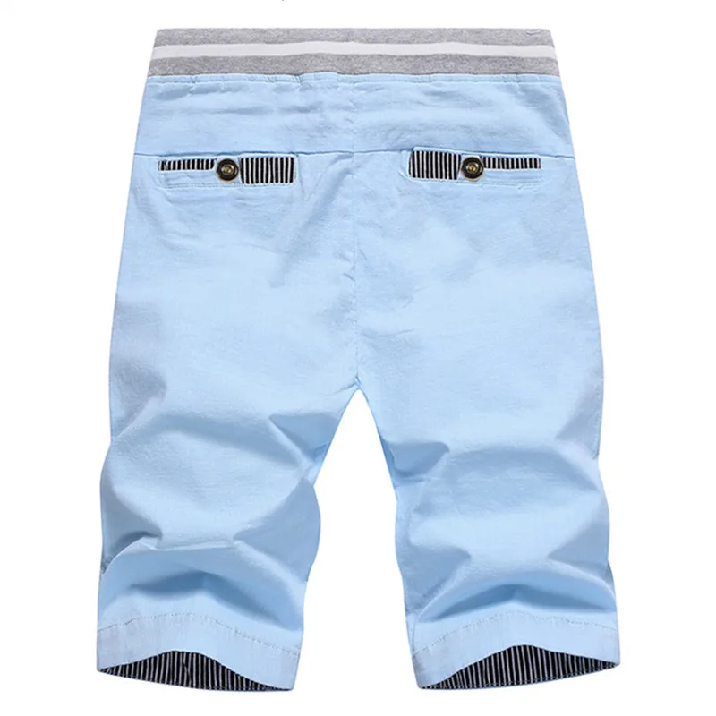 Pantalones cortos de verano 2024 para hombre, pantalones cortos informales de algodón a la moda, Bermudas con cordón para hombre, pantalones cortos