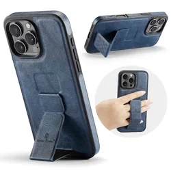 Magnetic Wrist Strap Holder for IPhone 16 Pro 15 14 Plus 13 12 Pro Max Wristband Stand PU Leather Protective Cover