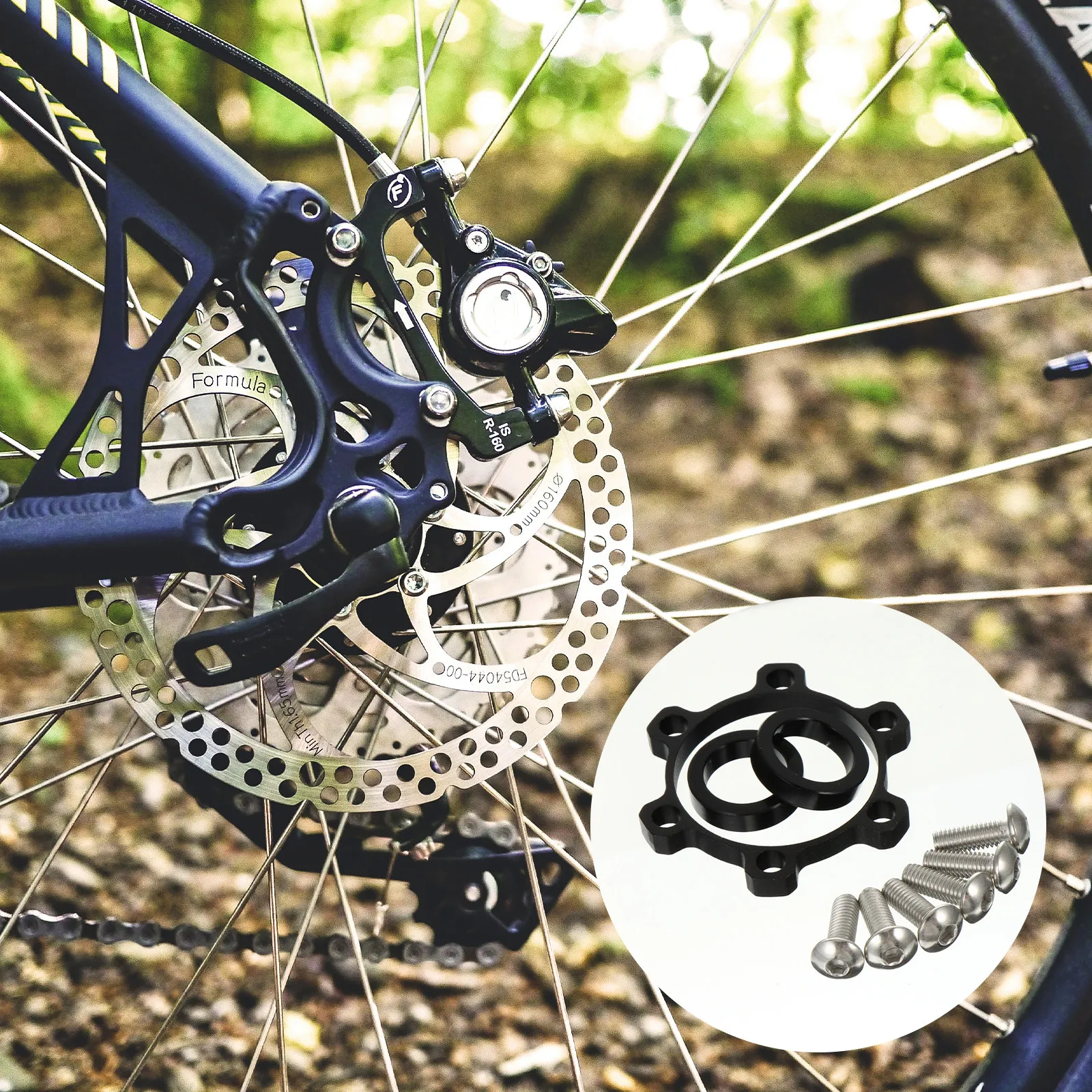 

1Set Bicycle Disc Brake Rotor Adapter Mounting Spacer for Mountain Road Conversion High Strength Aluminum Alloy Washer